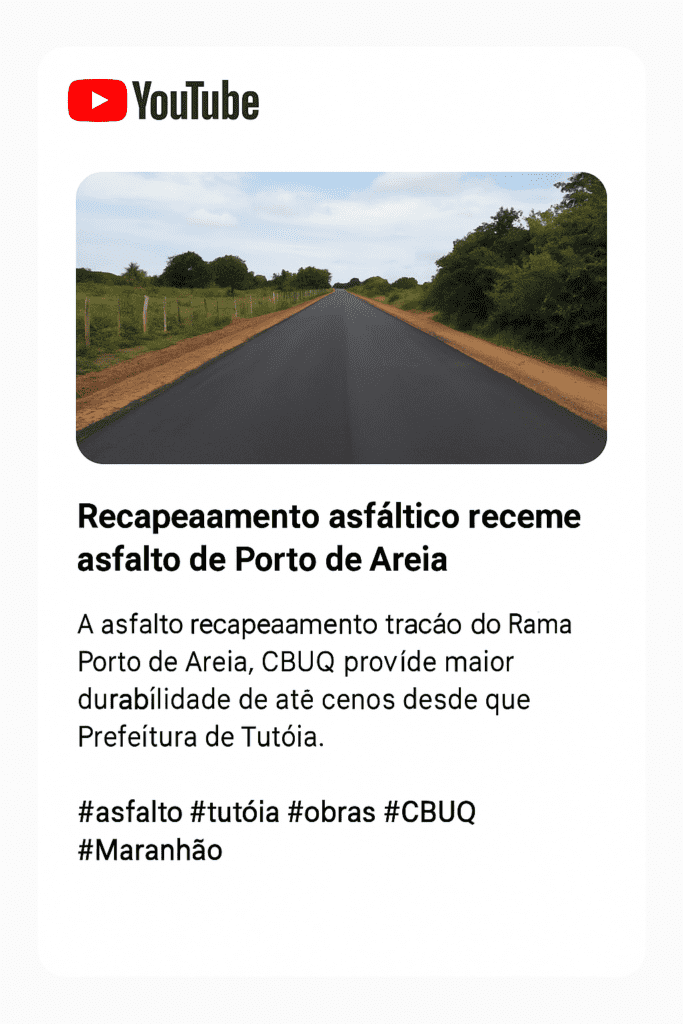 Asfalto novo no ramal Porto de Areia em Tutóia